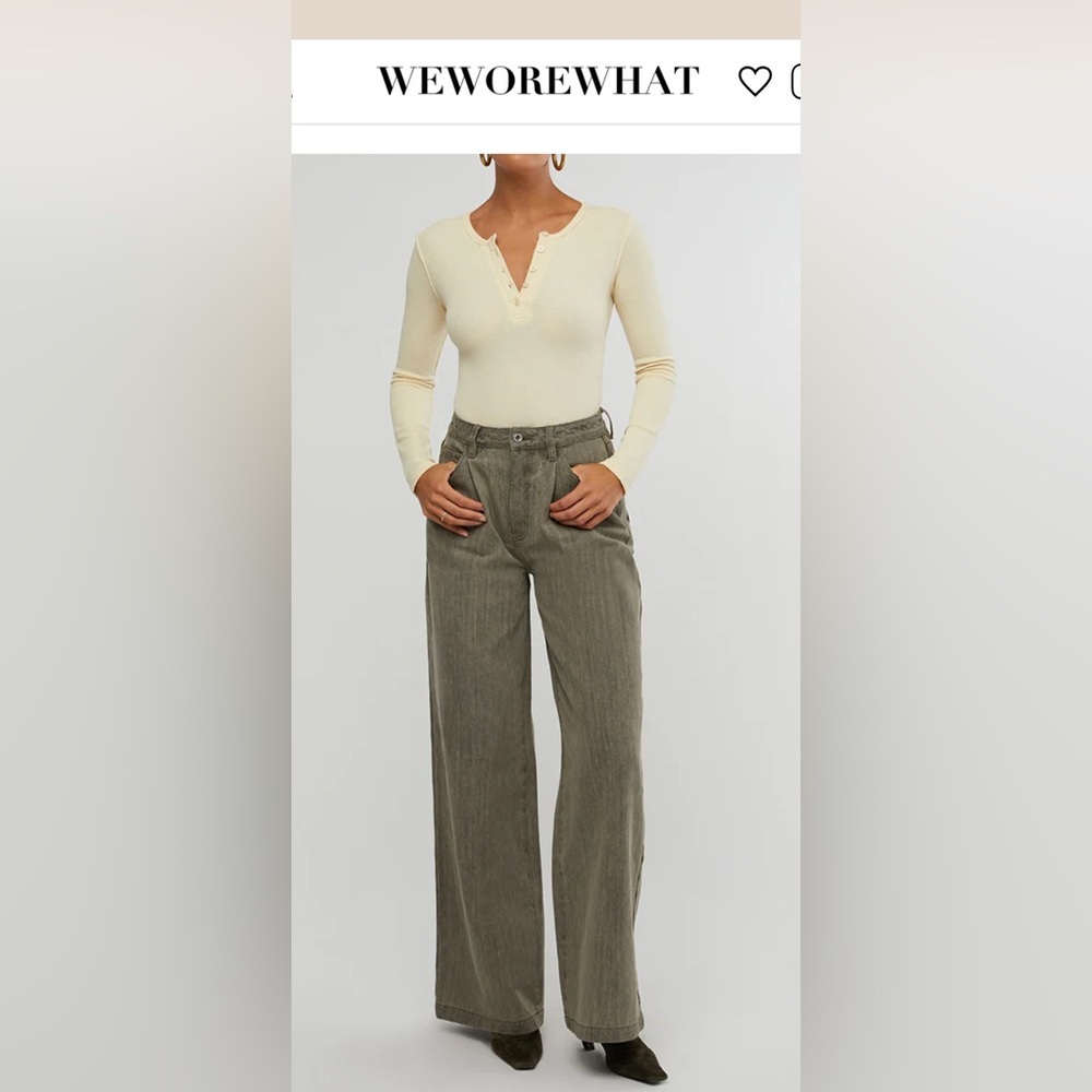 WeWoreWhat Gray Wide-Leg Jeans